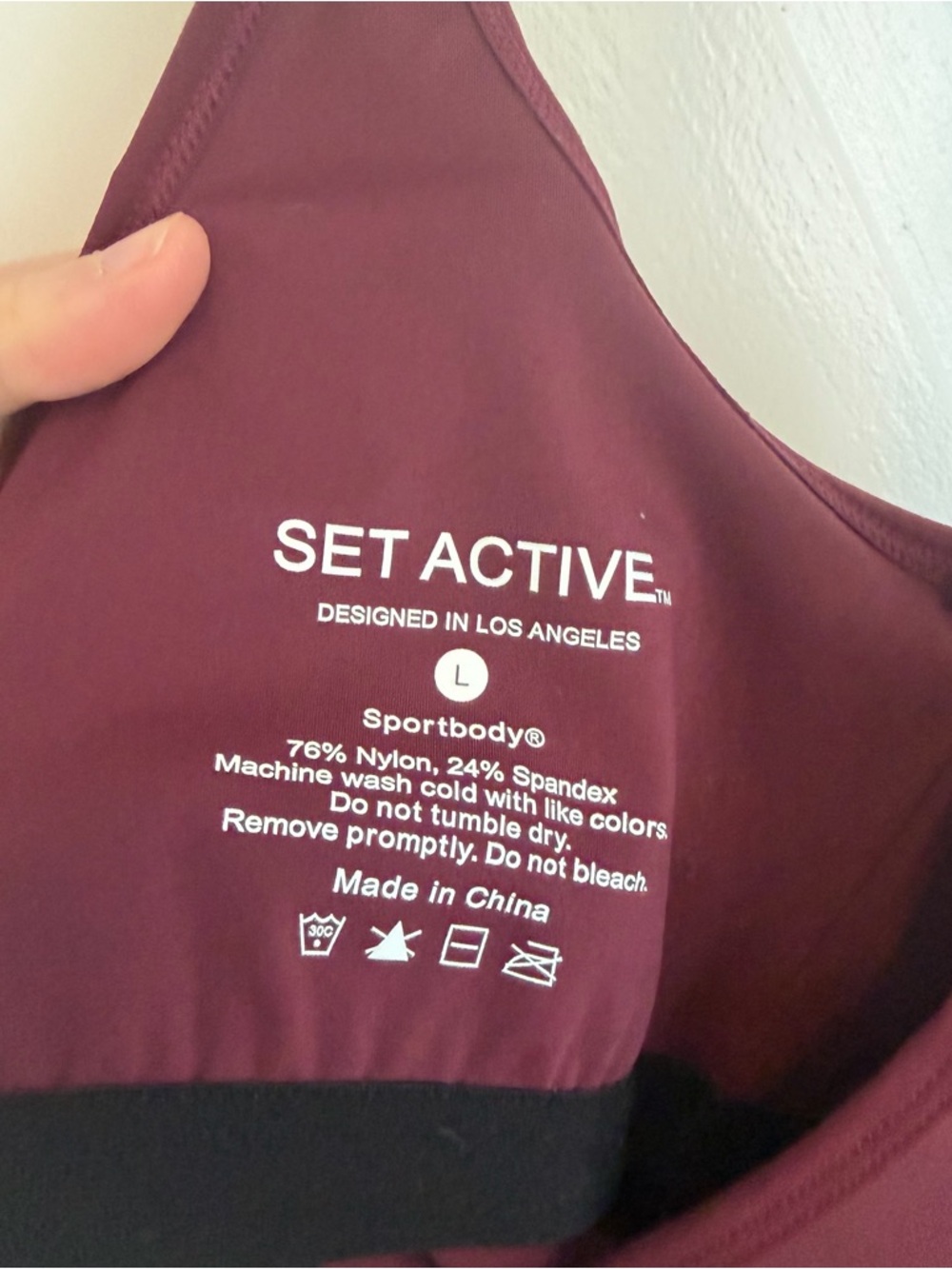SET ACTIVE Sportbody Double Scoop Tank Bra in Redwood sz L - Picture 4 of 4